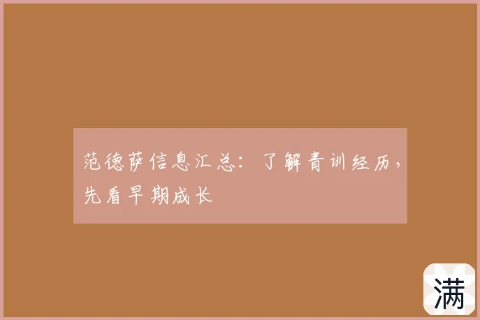 范德萨信息汇总：了解青训经历，先看早期成长